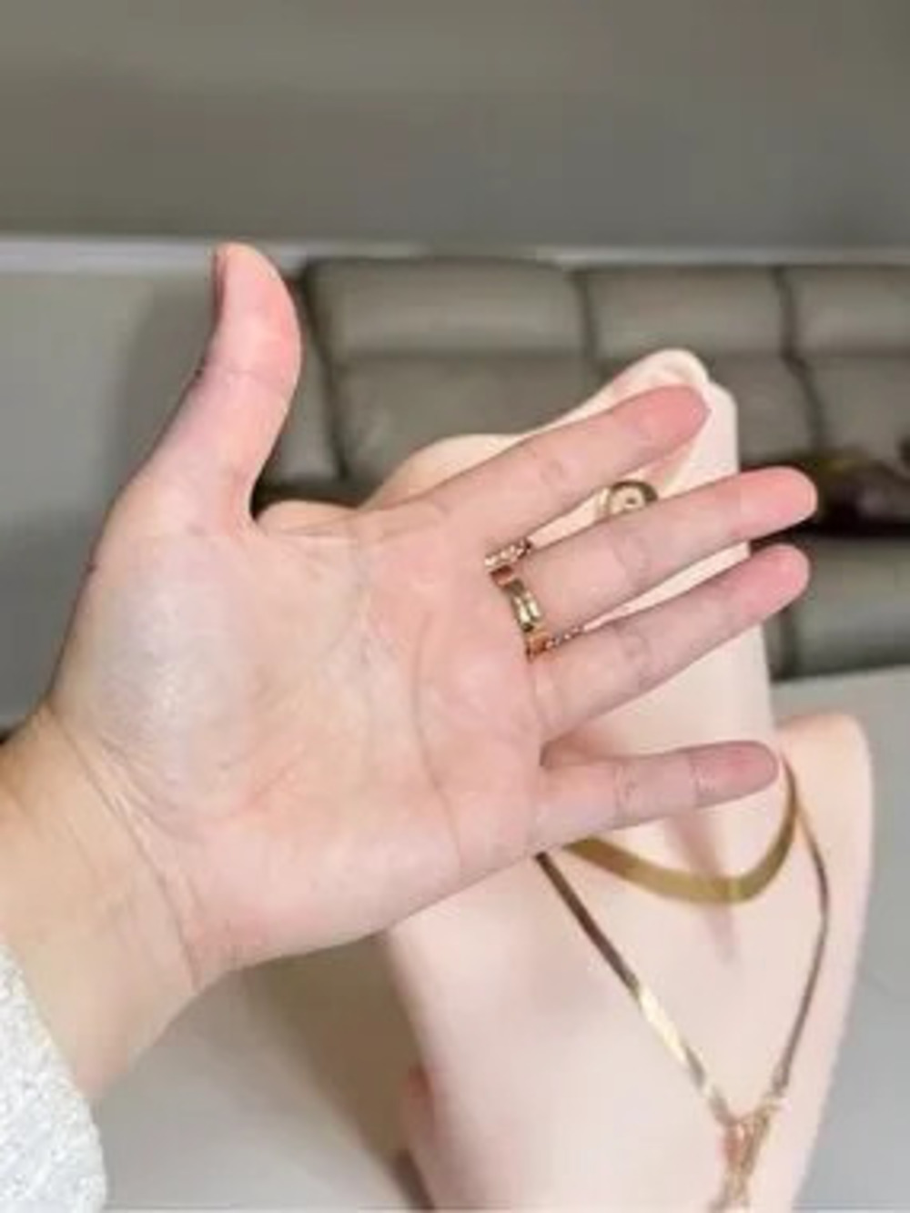 Gold Textured Statement Ring - Picture 3 of 8